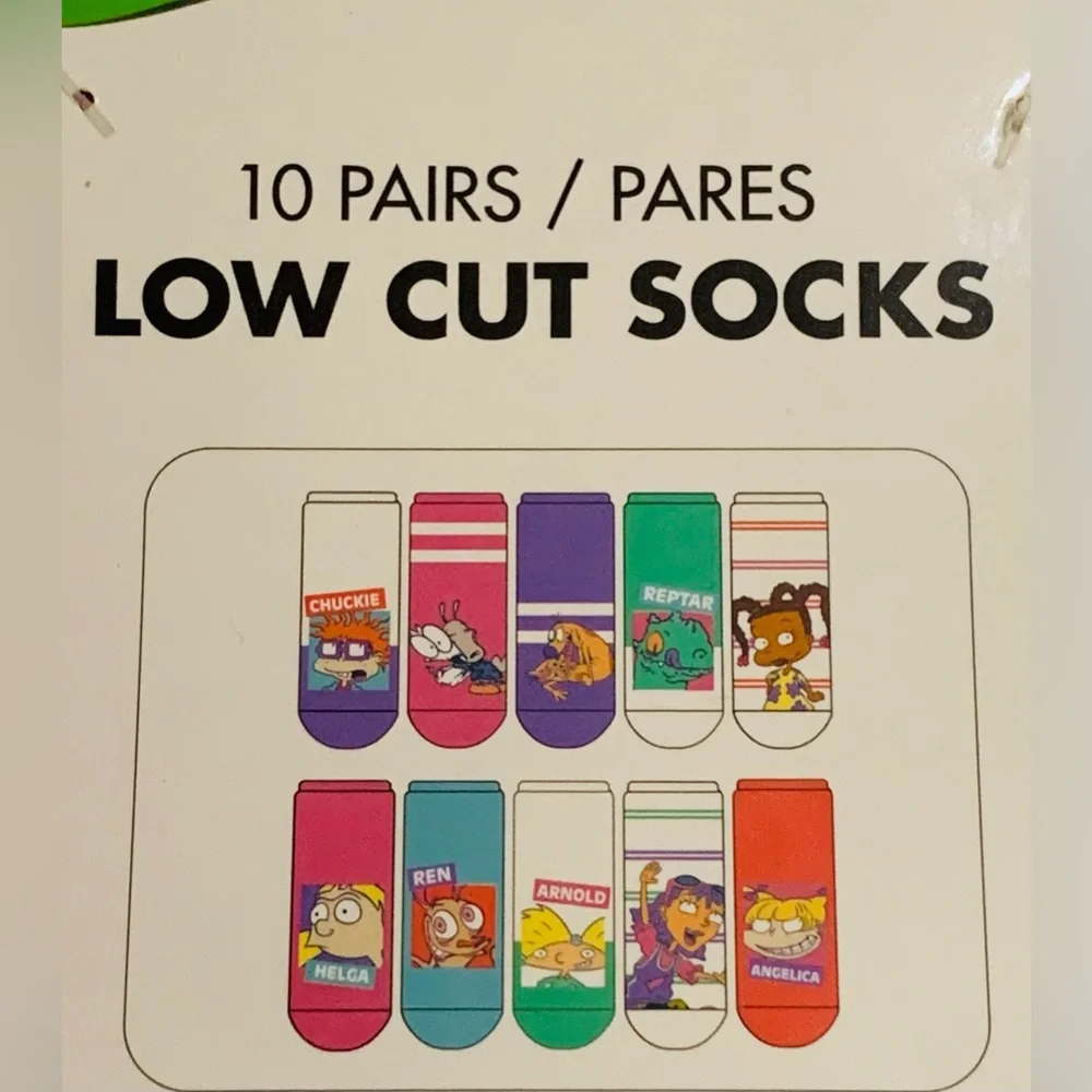 2 Packs of Nickelodeon Women's Low-Cut Socks, 10-Pack, Shoe Size 4-10 Rugrats